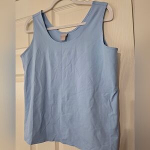 Chico’s 3 Sky Blue Scoop Neck Sleeveless Tank Top Shell Stretchy XL